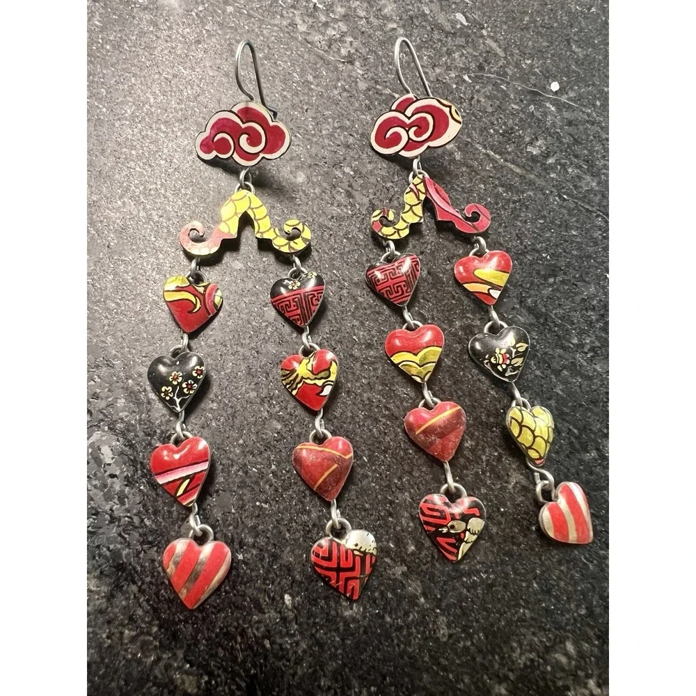 Enameled‎ Copper Asian Inspired Artisan Handcrafted Necklace & Earrings
